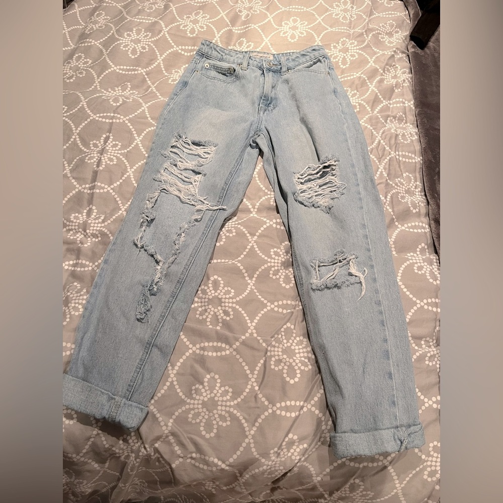 blue ripped Lucky Brand jeans